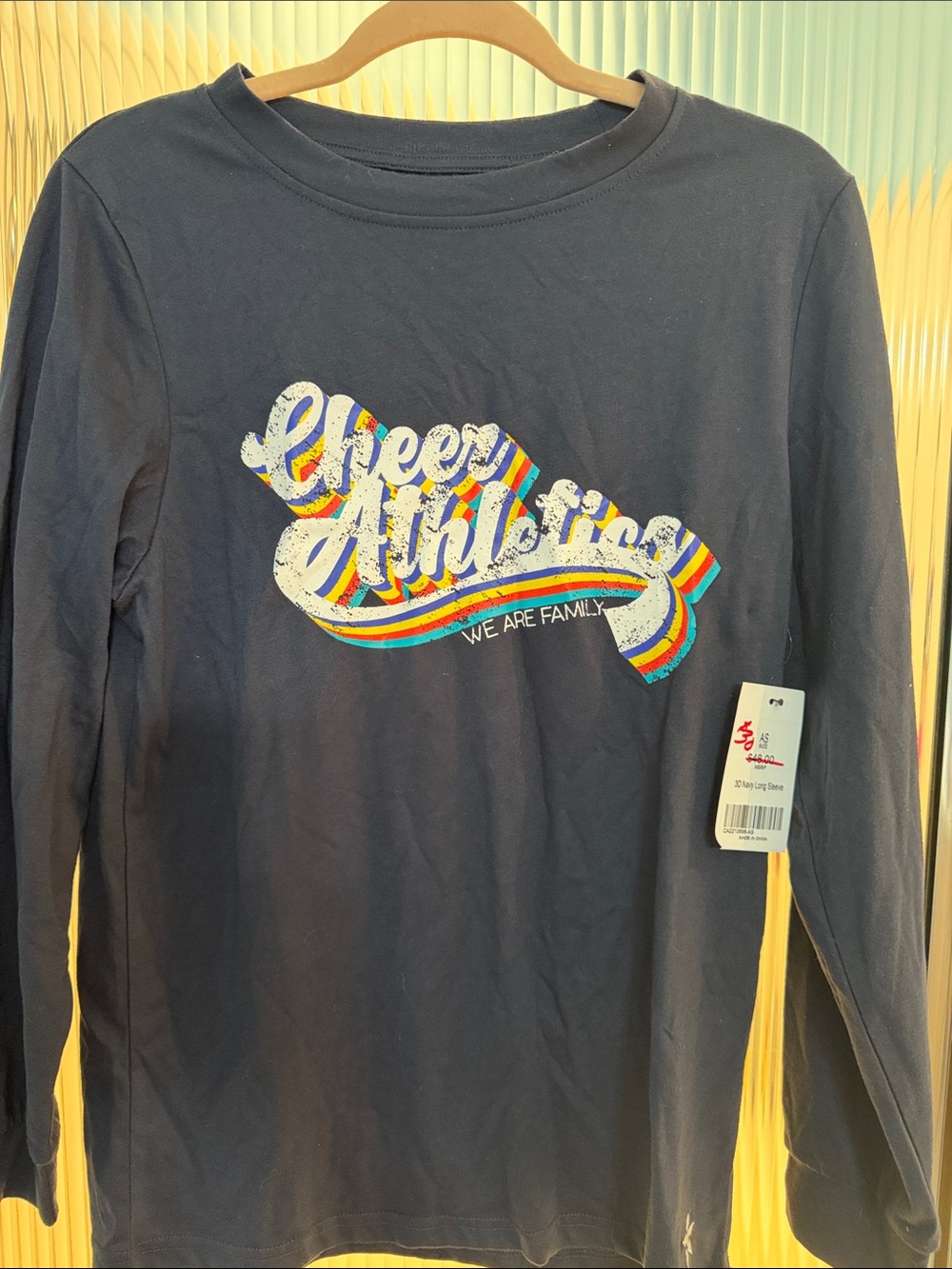 Cheer Athletics Men's Long Sleeve Graphic Tee - Navy